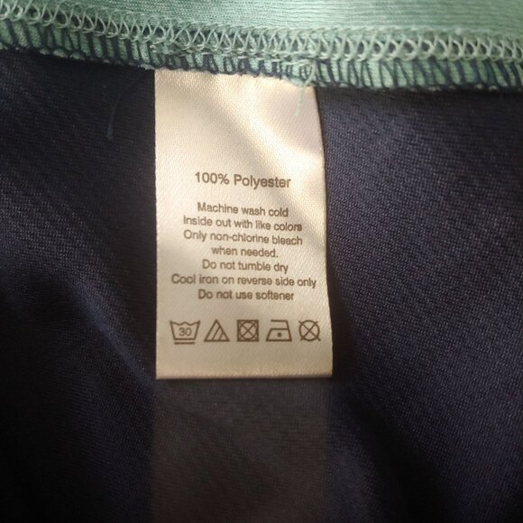 Alo Yoga Top Large Blue/Teal Colorblock Cool Fit Long Sleeve Athleisure Running - Picture 7 of 7